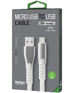 Кабель micro usb usb Micro USB to USB Cable Flat Series 1m 1 м белый Dorten