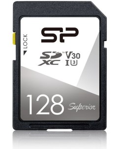 Карта памяти SD 128GB Superior SDXC Class 10 UHS I U3 V30 100 80 Mb s Silicon power