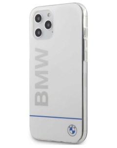 Чехол BMW Signature Blue line Printed logo iPhone 12 12 Pro Белый Cg mobile