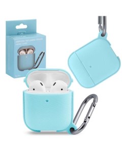 Чехол AirPods 1 2 leather Silicone sky blue Nobrand