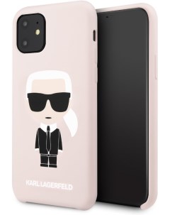 Чехол Karl Lagerfeld Liquid silicone Iconic Karl Hard для iPhone 11 Розовый Cg mobile