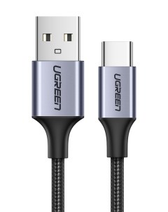 Кабель US288 60128 USB A 2 0 to USB C Cable Nickel Plating Aluminum Braid 2м Ugreen