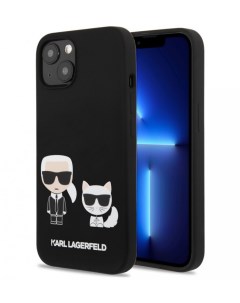 Чехол Karl Lagerfeld Liquid silicone Karl Choupette Hard iPhone 13 Mini Черный Cg mobile