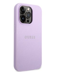 Чехол для iPhone 14 Pro Max из экокожи Purple Guess