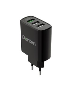 Сетевое зарядное устройство 3 USB Smart ID Quick Charger 30W 2 4A Black Dorten