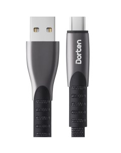 Кабель USB Type C to USB Cable Flat Series 1 м Black Dorten