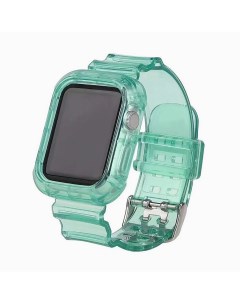 Ремешок для Watch 42 44 mm с чехлом силиконовый прозрачно зеленый Promise mobile