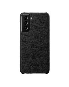 Кожаный чехол накладка для Samsung Galaxy S21 Snap Cover черный Melkco