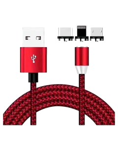 Кабель магнитный USB USB Type C Lightning microUSB 3в1 1м ZDCM 3IN1 RED Zibelino
