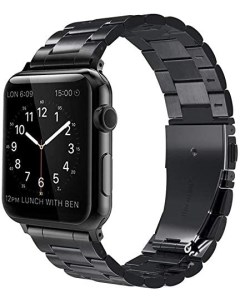 Стальной ремешок QVATRA блочный для смарт часов Apple Watch 42 44 мм Черный Nobrand