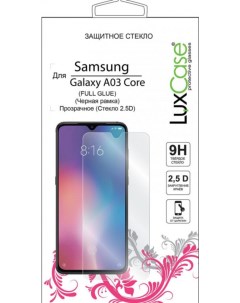 Защитное стекло 2 5D FG для Samsung Galaxy A03 Core черная рамка Luxcase