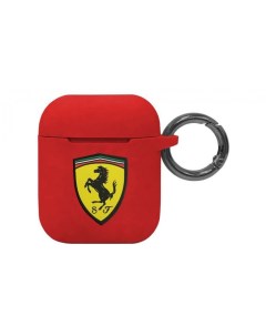Чехол с карабином Silicone case with ring AirPods 1 2 Красный Ferrari