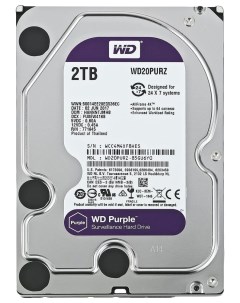 Жесткий диск Purple 2ТБ 20PURZ Wd