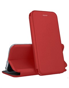 Кожаный чехол книжка с функцией подставки для Huawei Y6P Красный Open color