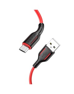 Кабель USB BX63 Charming MicroUSB 1м 2 4A силикон красный Borofone