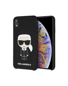 Чехол Karl Lagerfeld Liquid silicone Iconic Karl iPhone XR Черный Cg mobile