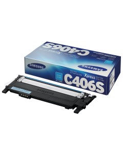 Картридж для лазерного принтера CLT C406S голубой оригинал Samsung