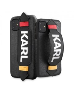 Чехол Karl Lagerfeld PU Leather with strap Karl logo Hard iPhone 11 Черный Cg mobile