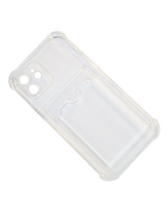 Чехол для iPhone 12 силиконовый с картхолдером прозрачный Promise mobile