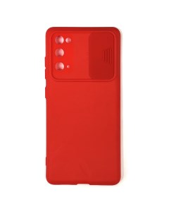 Силиконовый чехол для Samsung S20FE G780 с задвижкой для камеры красный Case
