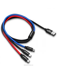 Кабель Multi USB iP Micro Type C Three Primary Colors Black 1 2m 3 5A Baseus