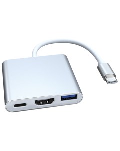 Адаптер USB Type C HDMI USB A USB Type C M F White Red line