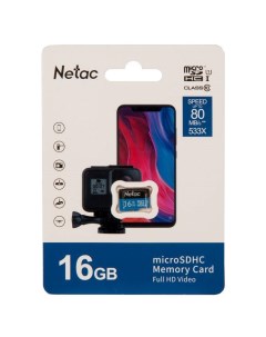 Карта памяти Micro SDHC 16Гб 821974 Netac