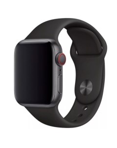 Ремешок силиконовый для часов Apple Watch 42 44 черный Aks-guard