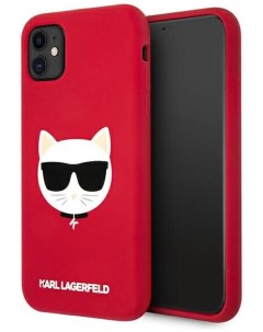 Чехол CG Mobile Liquid silicone Choupette Hard для iPhone 11 Красный Karl lagerfeld