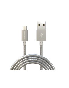 Дата кабель USB 2 1A для micro USB K31m металл 1м Silver More choice