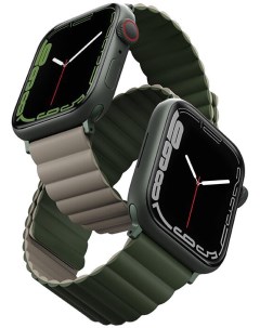 Ремешок Revix reversible Magnetic для Apple Watch 45 44 42 мм Green Taupe Uniq