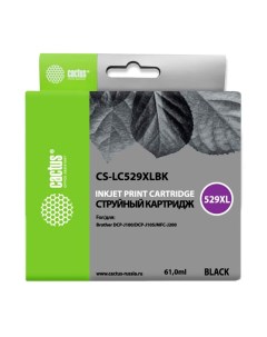 Картридж для струйного принтера CS LC529XLBK черный совместимый Cactus
