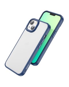 Чехол накладка Golden shield frosted protective case для iPhone 14 синяя Hoco