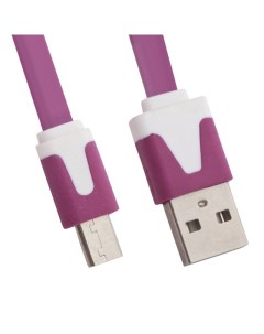 USB кабель LP Micro USB плоский узкий сиреневый европакет Liberty project