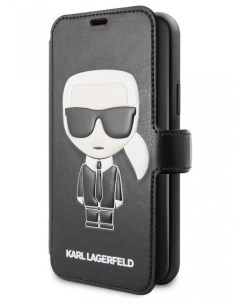 Чехол Karl Lagerfeld Leather Iconik Karl Booktype stand iPhone 11 Pro Черный Cg mobile