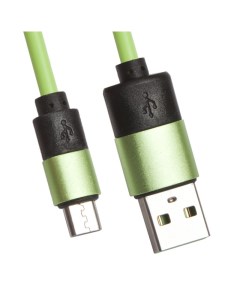 USB кабель LP Micro USB круглый soft touch металлические разъемы зеленый европакет Liberty project