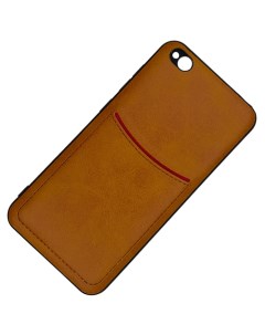 Чехол с кармашком для Xiaomi Redmi GO светло коричневый Ilevel