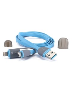 Кабель 2 в 1 USB Apple 8 pin Micro USB синий ZTLSUSB2IN1BB Zetton