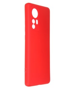 Чехол DF для Xiaomi 12 12X с микрофиброй Silicone Red xiOriginal 28 Df-group