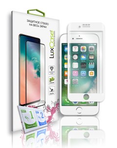 Защитное стекло для iPhone 7 Plus 8 Plus 3D Полноклеевое Белая рамка 77313 Luxcase