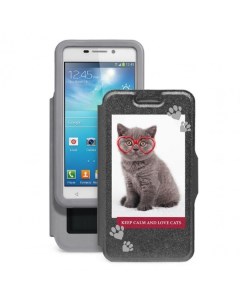 Чехол Пушистики котенок в очках для смартфона с диагональю 5 5 6 0 Grey Gresso