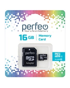 Карта памяти microSD 16GB High Capacity Class 10 Perfeo