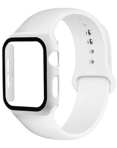 Ремешок силиконовый с защитным корпусом для Apple Watch 38mm White Nobrand