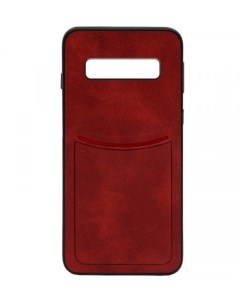 Чехол накладка для Samsung Galaxy S10 силикон искусственная кожа красный Creative case