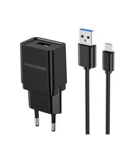 Сетевое зарядное устройство 1USB 1 0A для micro USB NC33m Black More choice