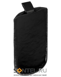 Чехол пенал с язычком для Samsung S5600 черный лак Nobrand