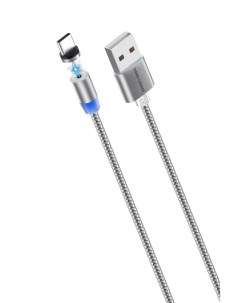 Дата кабель K61Sa Smart USB 3 0A для Type C Magnetic нейлон 1м Dark Grey More choice