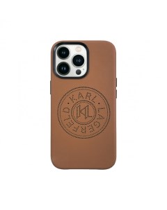 Чехол Lagerfeld PU Perforated round logo and metal buttons iPhone 14 Pro Max Коричневый Karl lagerfeld