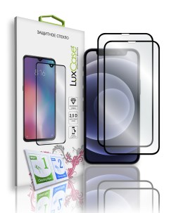 Защитное полноклеевое стекло для iPhone 12 mini 2 5D Чёрная рамка 2 шт 78225 Luxcase