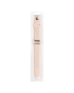 Ремешок для NK для Apple Watch 38 40мм розовый белый на кнопке Rocknparts